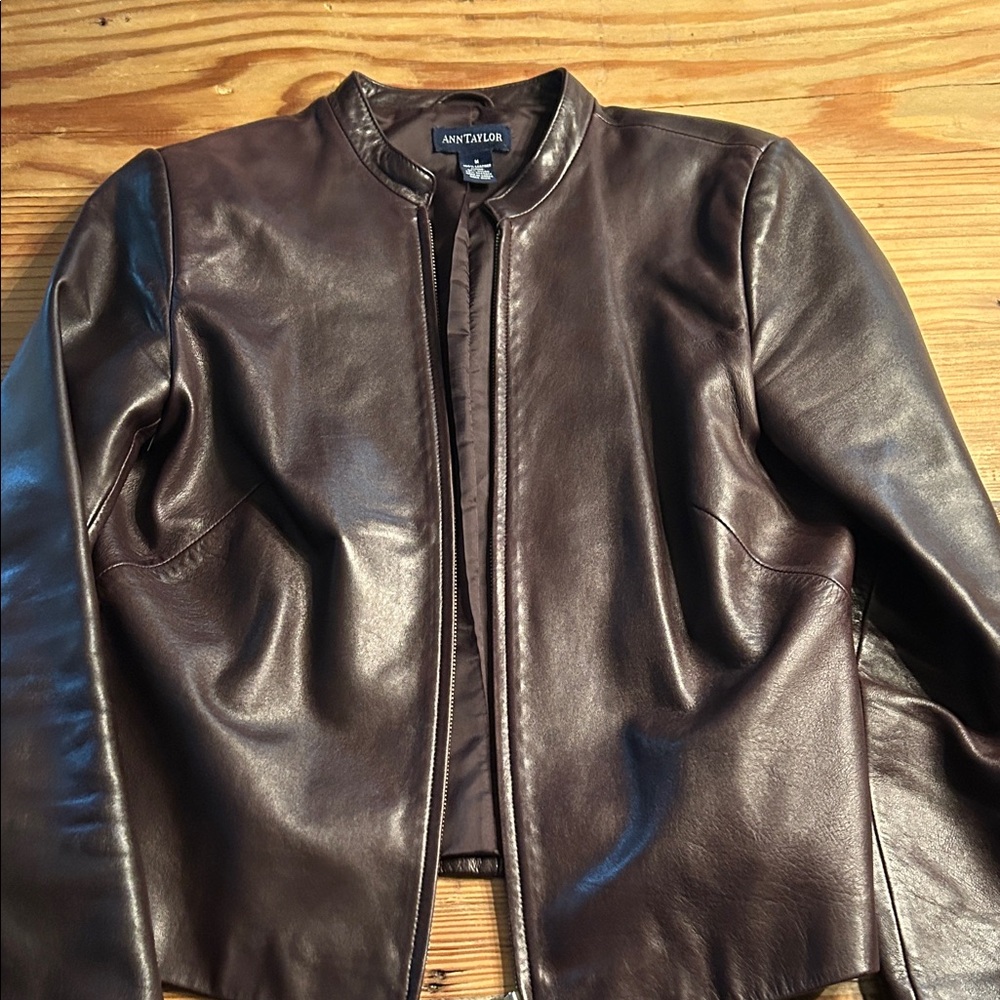 Ann Taylor Chocolate Leather Jacket
